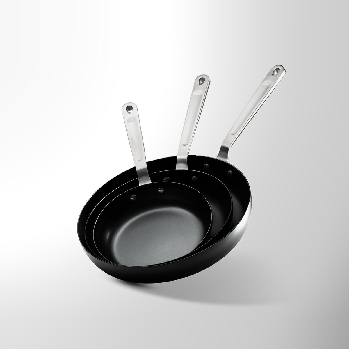 Carbon Steel Frying Pan 3-Piece Set