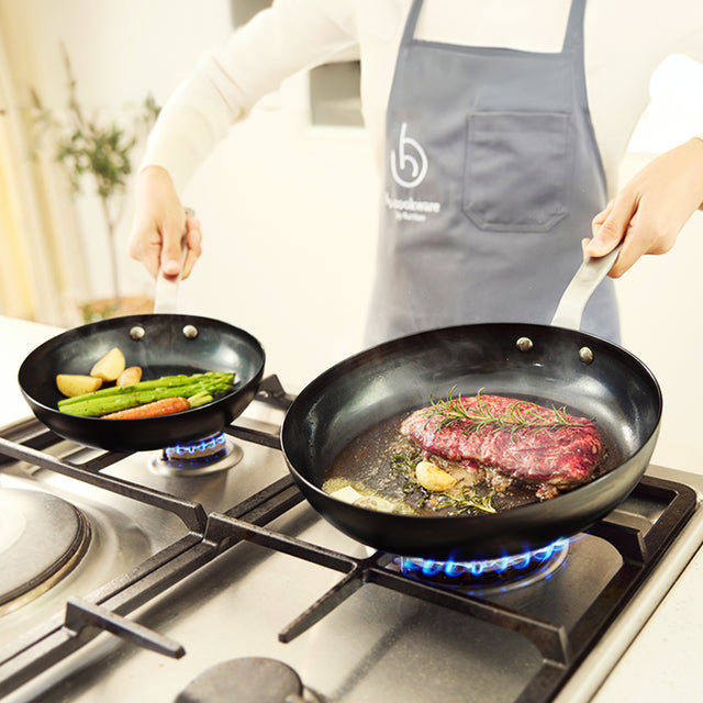 Carbon Steel Frying Pan 3-Piece Set